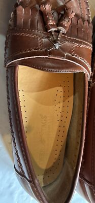 Deer Stags Mens Herman Brown Leather Tassel Loafers Memory  display picture 2