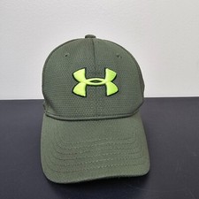 Under Armour Hat Cap Boys Small Green UA Logo Baseball Sports Golf Youth Outdoor