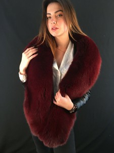 burgundy fur wrap