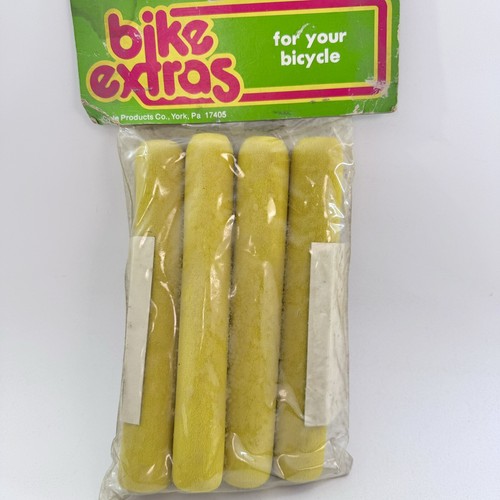 Bike Extras Foam Rubber Grip Pads Set Drop Bar Handlebar Bicycle Yellow NOS A14