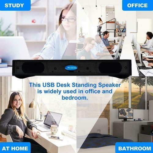 USB Laptop Portable Stereo Speaker Audio Soundbar Bass Laptop ' T5X - Picture 7 of 12