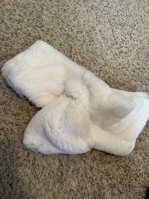 NWT Essential Elements Faux Fur Scarf, White