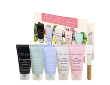 Mary & May Vegan Wash Off Mask Mini Gift Set – 5 x 1.05 oz + Silicone Brush