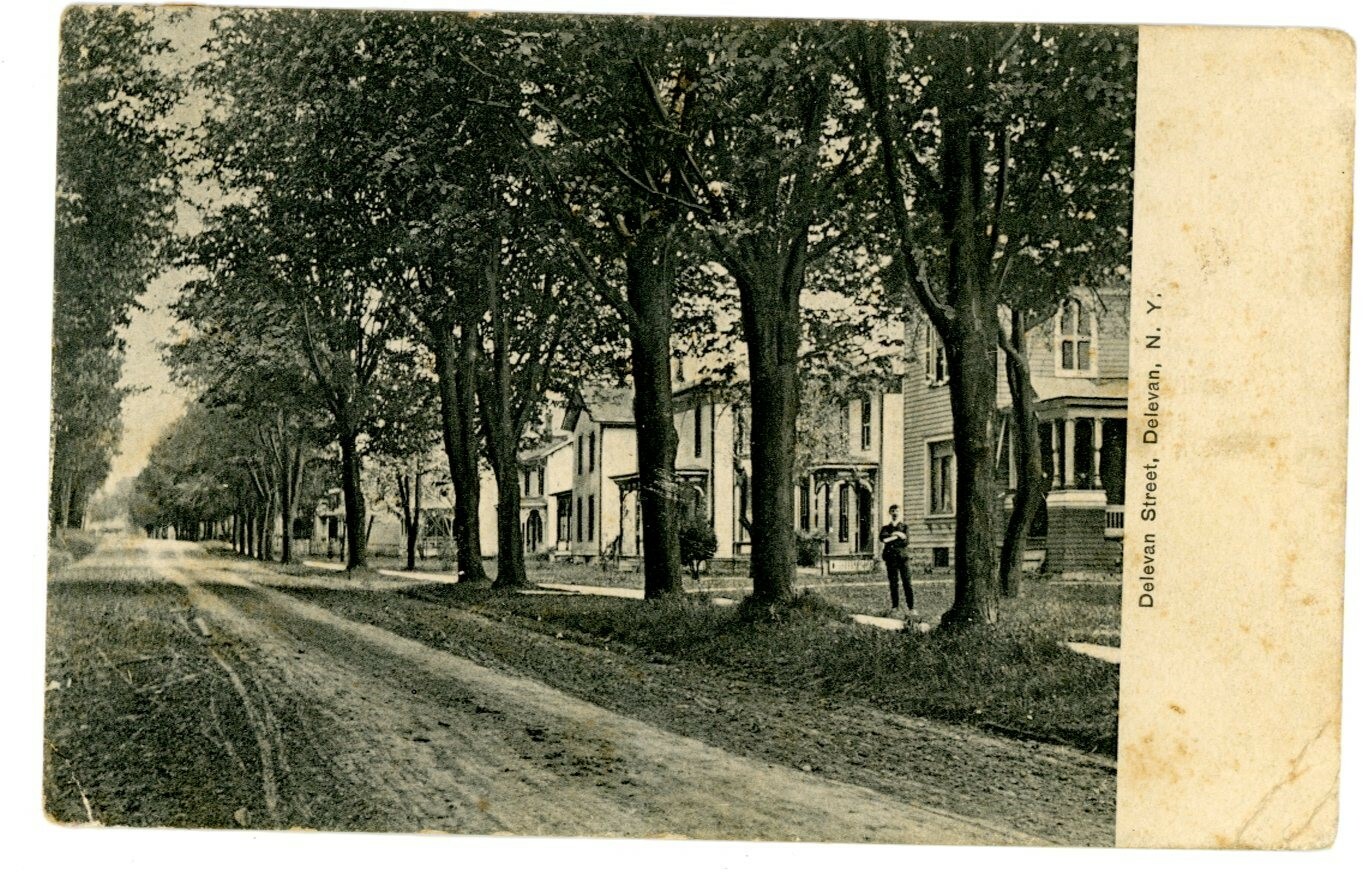 Delevan NY HOUSES ALONG DELEVAN STREET Postcard Cattaraugus County eBay