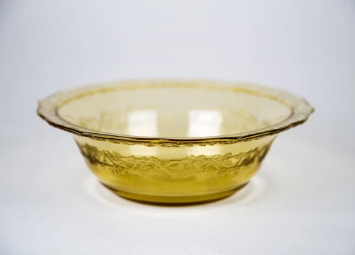 Federal Normandie Amber 8" Large Fruit Bowl Vintage Depression Glass