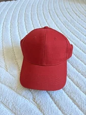 Unisex Plain Baseball Cap Solid Red Hat Adjustable Strap