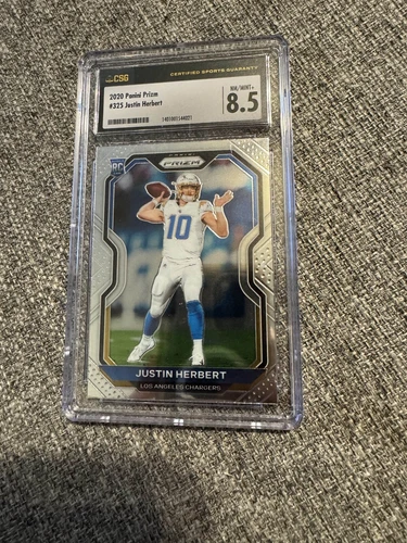 2020 Panini Prizm - CGC 8.5 Rookie Silver Prizm #325 Justin Herbert (RC)