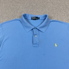 Polo Ralph Lauren Shirt Adult 2XB Big Sky Blue Short Sleeve Casual Polo Men FLAW