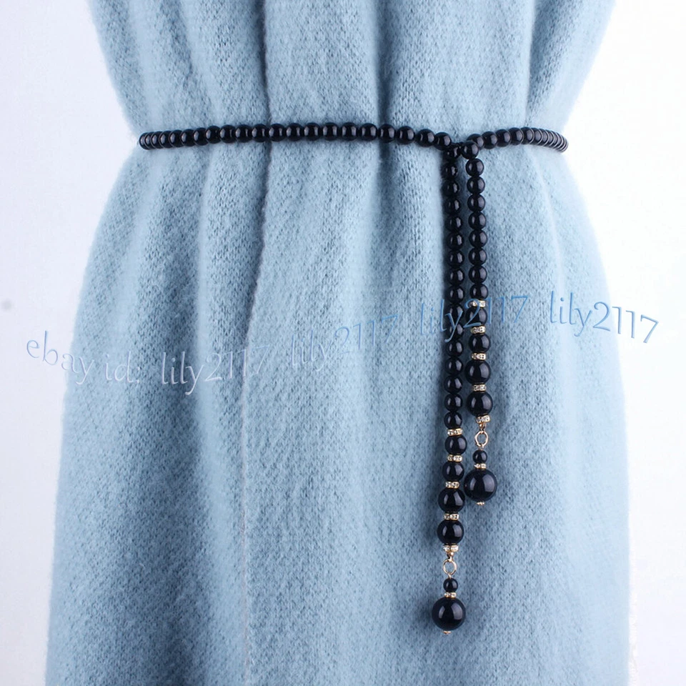 白色黑色贝壳珍珠腰腹链女式腰带配件身体珠宝首饰 — 第 4/4 张图片