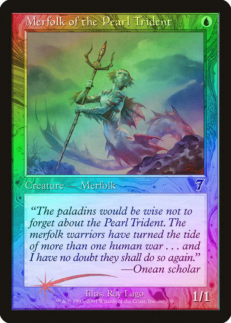 Merfolk of the Pearl Trident FOIL 7th Edition NM Blue Common MTG CARD ABUGames