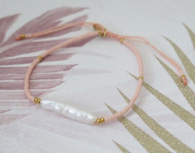 BRACELET PERLES ROSE/DORE AELA - BIJOUX & MODE/BRACELETS & BAGUES