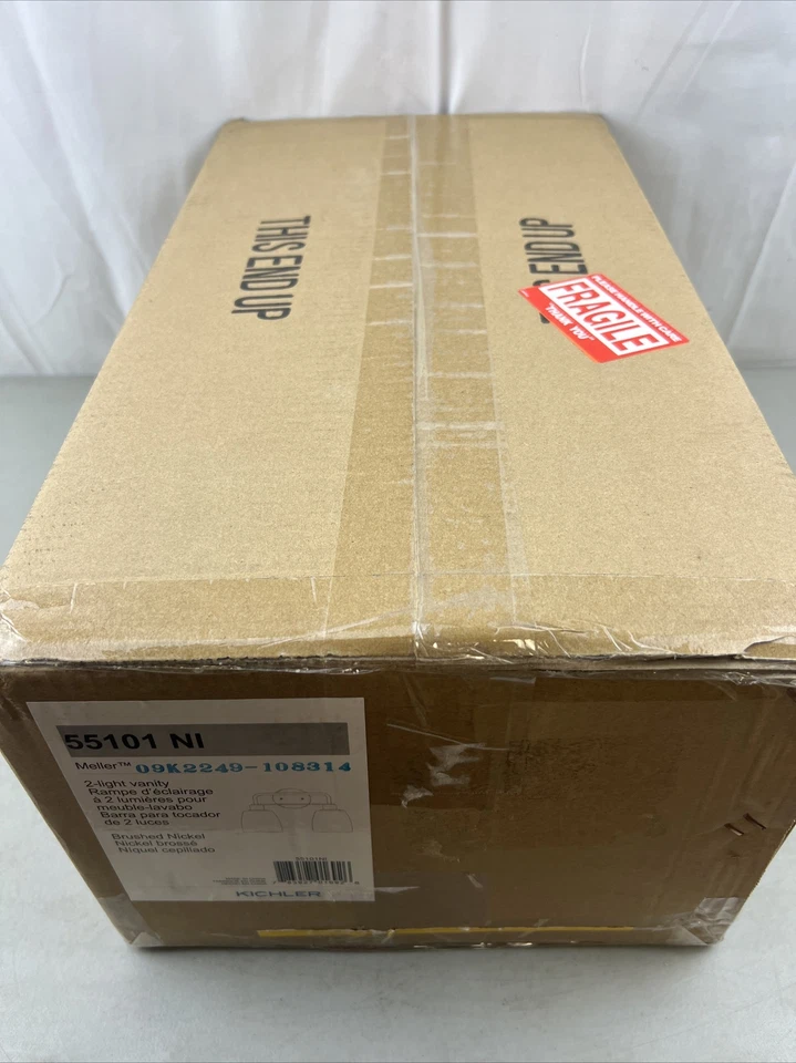 Meller 15.25 in. 2-Light Brushed Nickel Bathroom Vanity Light Clear Glass (OB) - Image 3 of 4