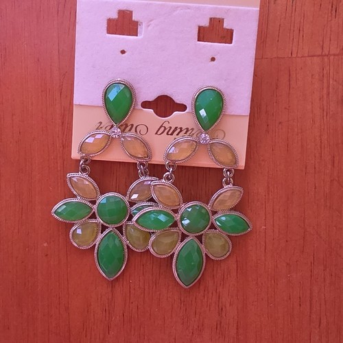 Green Gemstone Earrings Fashion Jewelry