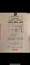 Jacques plante signed original nhl contract