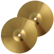 2Pcs Brass Drum Set Cymbals Jazz Crash Cymbals Golden for Practice