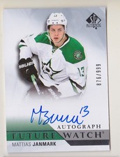 2015-16 SP Authentic Mattias Janmark /999 Auto Rookie Future Watch Dallas Stars