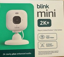 Blink Mini 2K IP Surveillance Camera White Indoor/Outdoor Night Vision Alexa