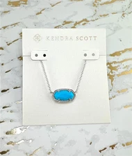 NEW Kendra Scott Elisa Silver Necklace in Turquoise