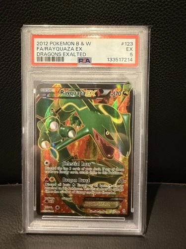 Pokemon Rayquaza EX Dragons Exalted Full Art #123 PSA 5