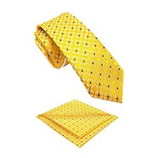 Men's Handmade Tie,Checkered Pattern Necktie With Dots