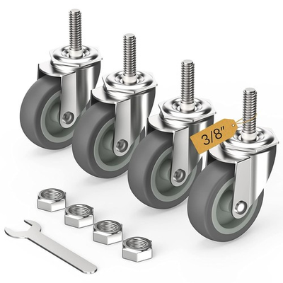 #ad 3 Inch Caster Wheels Threaded Stem Casters Set of 4 Heavy Duty Swivel Wheel $24.97