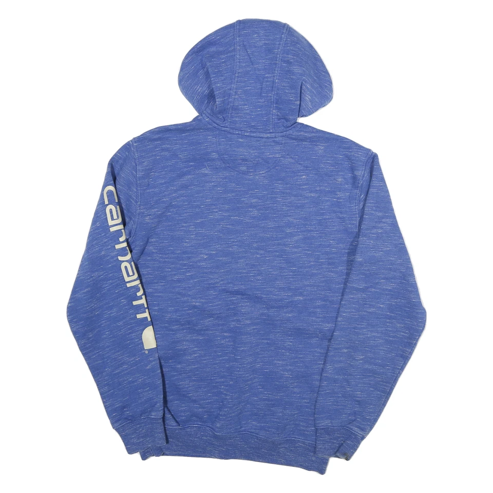 CARHARTT Hommes Pull Bleu S Coton Mélange Logo Capuche Décontracté Streetwear - Photo 3/4