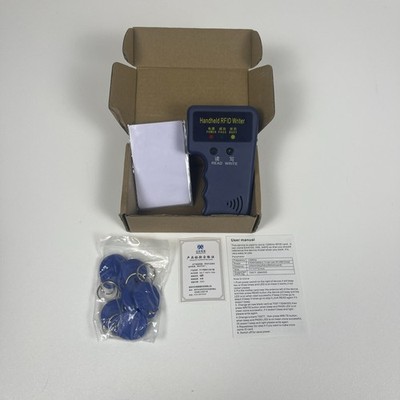 Handheld 125KHz RFID Duplicator Key Copier Reader Writer ID Card Cloner + 6 Fobs