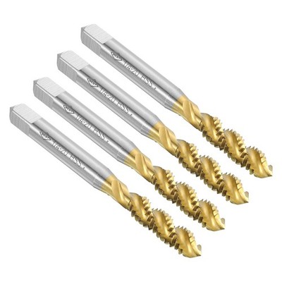 4 Stück für UNC Gewinde 1/4-20, Spiralgewindebohrer Titan beschichtet
