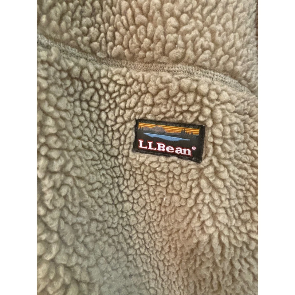 Chaqueta para mujer LL Bean Sherpa polar cremallera completa color tostado talla LG REG Foto 2 de 4