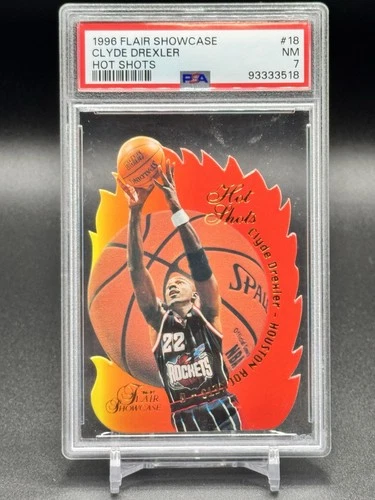 1996-97 Flair Showcase - Hot Shots Clyde Drexler #18 PSA 7