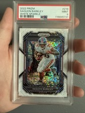 2022 Panini Prizm Saquon Barkley White Sparkle SSP #218 PSA 9 Mint