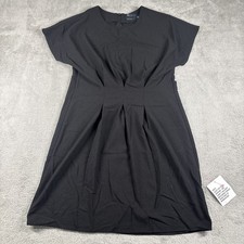 ASOS Design Women's Cap Sleeve Pleated Front Crepe Mini Dress Black Size 4 New