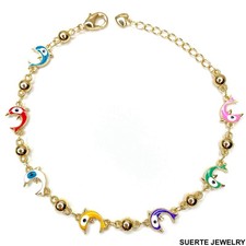 14K Gold Plated Evil Eye Amulet Bracelet Oro Laminado Mal De Ojo Pulsera