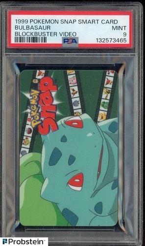 1999 Pokemon Snap Smart Blockbuster Video Bulbasaur PSA 9 MINT