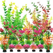 25 Pack Aquarium Plants, Colorful Artificial Fish Tank Plants Decorations for
