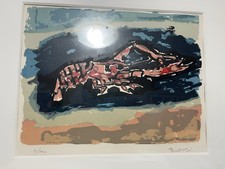 Orfeo TAMBURI (1910-1994) Quadro LITOGRAFIA OPERAAragosta Firmata