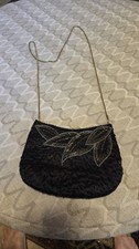 La Regale Black Beaded Purse Clutch Handbag Evening Bag Classy Design