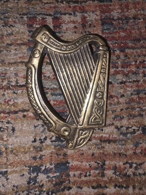 Celtic Brassware Hand-Crafted Irish Harp Door Knocker Ireland Great Gift NIB