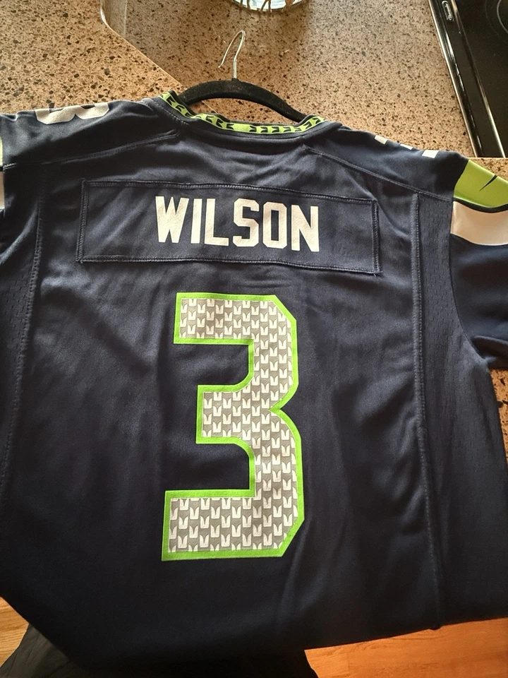 Camiseta Russell Wilson — Seattle Seahawks Super Bowl XLIX — Tamanho Juvenil Grande - Imagem 4 de 4