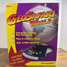Vtg NEW 1997 GeoSafari World ExploraToy Trivia Electronic Learning Globe  6490