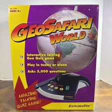 Vtg NEW 1997 GeoSafari World ExploraToy Trivia Electronic Learning Globe # 6490