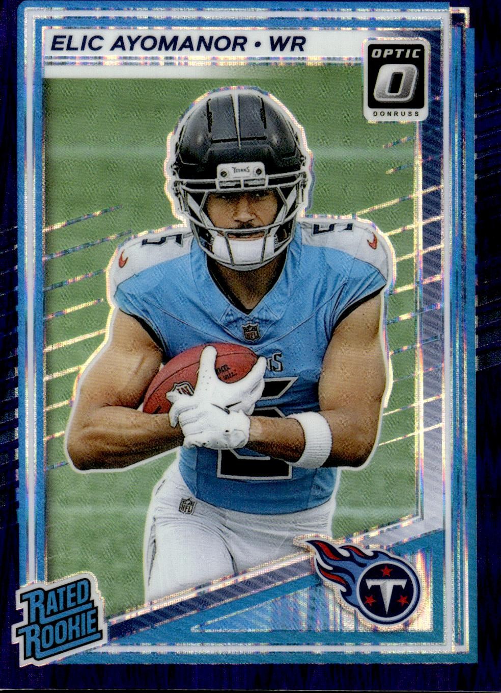 2025 Donruss Optic #235 Elic Ayomanor Blue Glitter