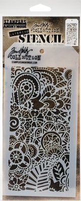 Tim Holtz mehrlagige Schablone 4,125''X8,5'' - Doodle Art 2-lagig THS-142