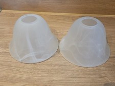 Frosted Marble Glass Lamp Shades Replacement Bell x2