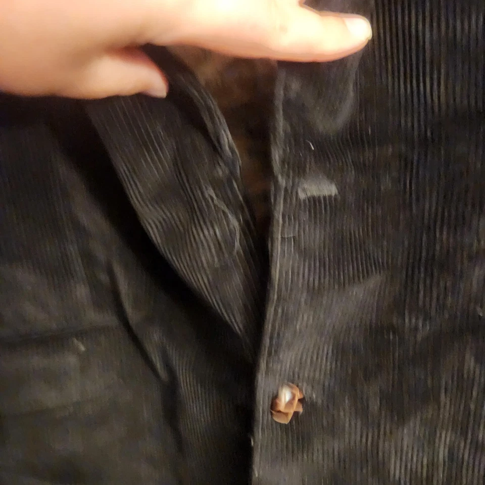 Abrigo deportivo de pana forrado de cachemira negro talla 42R Lauren Ralph Lauren para hombre Foto 3 de 4