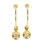 K18 18k gold Pierce Diamond (no carat mark) 0.7g Free shipping Used