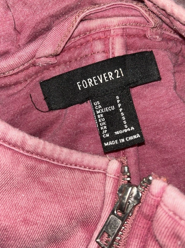 Forever 21 маленький чрезвычайно выцветший розовый пуховик длинным рукавом куртка - Изображение 2 из 4