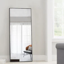 NEUTYPE 43"X16" FLOOR MIRROR WALL MOUNT & FULL LENGTH MIRROR 1 PIECE - BLACK
