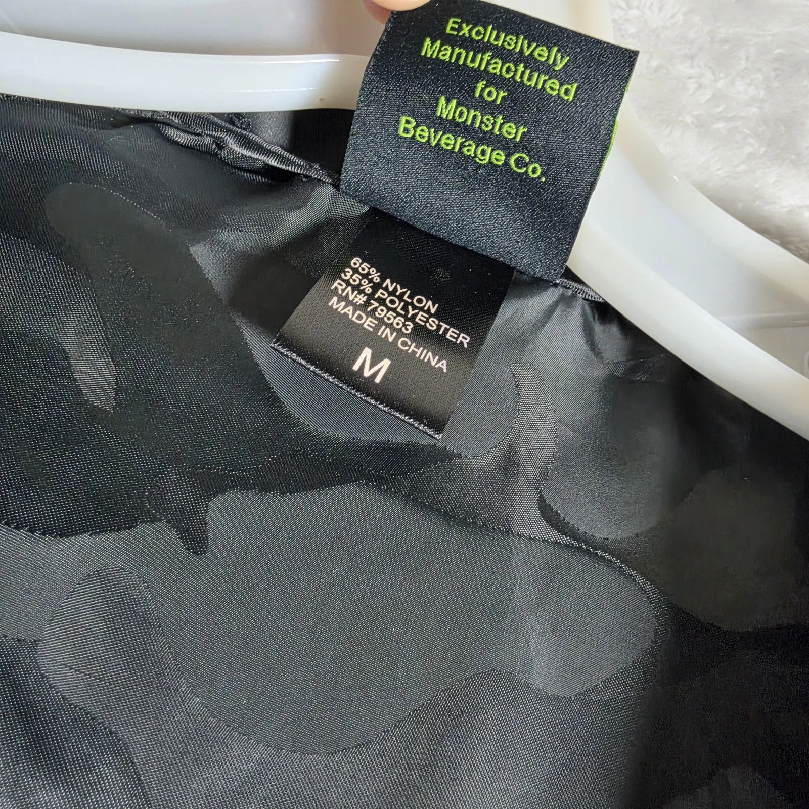 Monster Energy Camo Anorak Windbreaker Pullover Mens Medium Black Hooded Jacket - product detail image 4