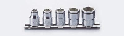 Koken RS3450M/5 3/8sq. Nut Grip Socket Rail Set (5 pieces) with genuine clear st